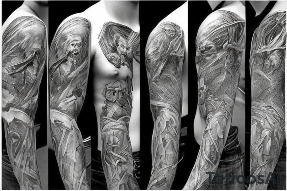 Lord of the rings full sleeve tattoo idea