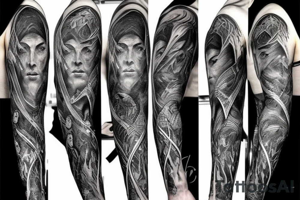 Lord of the rings full sleeve tattoo idea