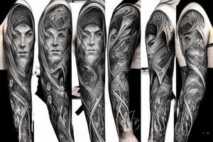Lord of the rings full sleeve tattoo idea