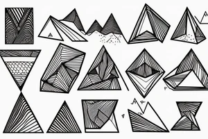Mountains, climbing and snow, geometrical shapes tattoo idea