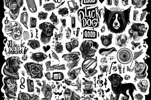 Black dog, music, god, tattoo idea