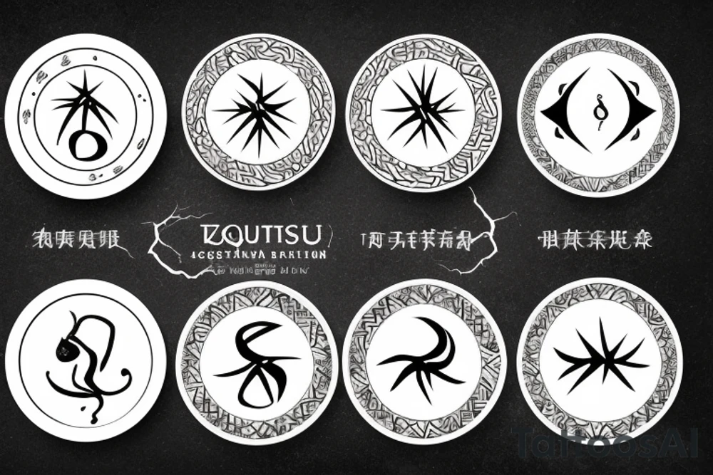 Kintsugi ceramic plate with aquarius zodiac sign in it tattoo idea