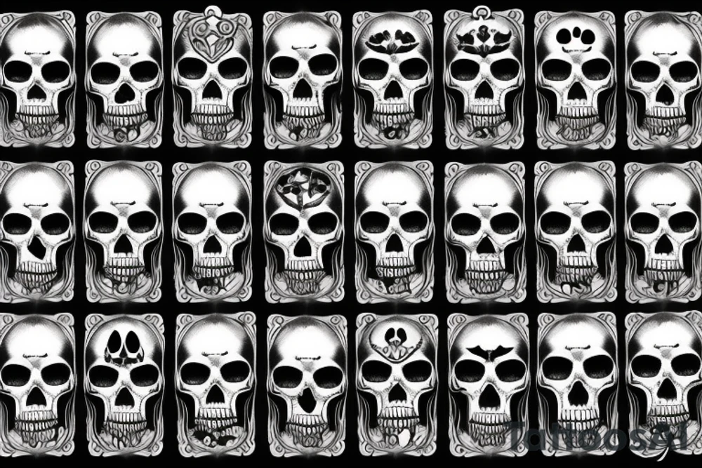 Ace cards with skulls tattoo idea