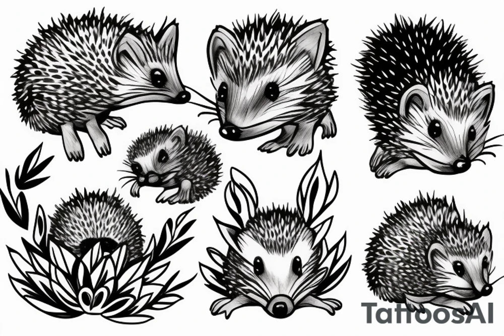 Hedgehog lined tattoo idea