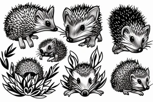 Hedgehog lined tattoo idea