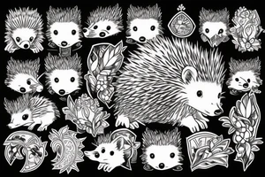 Hedgehog lined tattoo idea