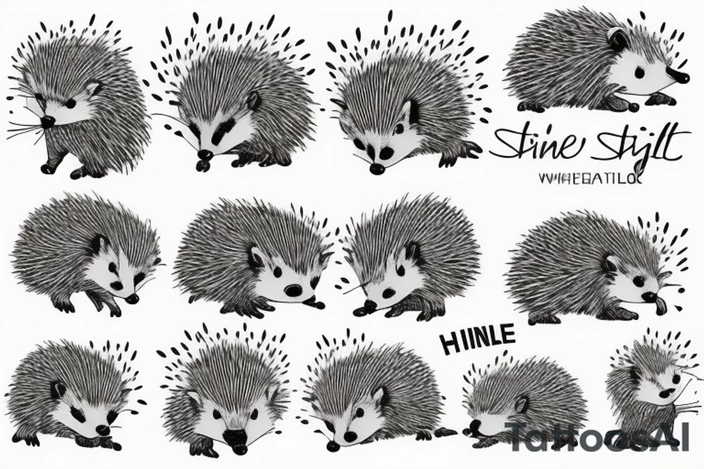 Hedgehog one line tattoo idea
