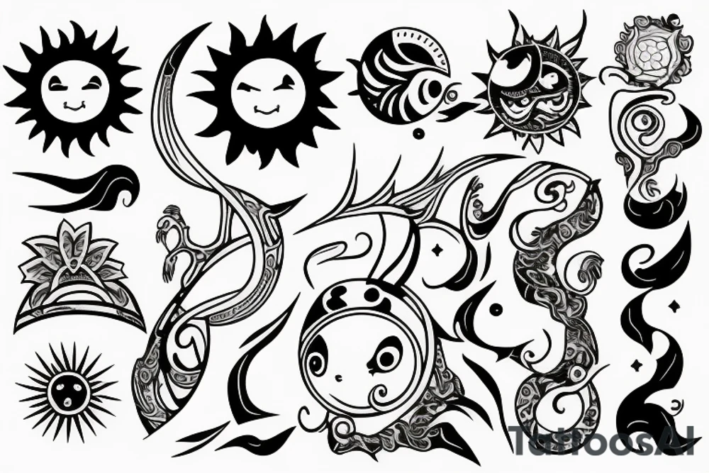 sun and moon tattoo idea