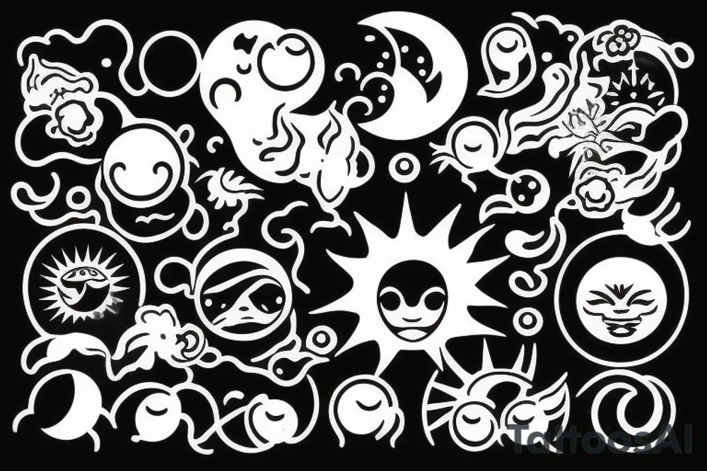 sun and moon tattoo idea
