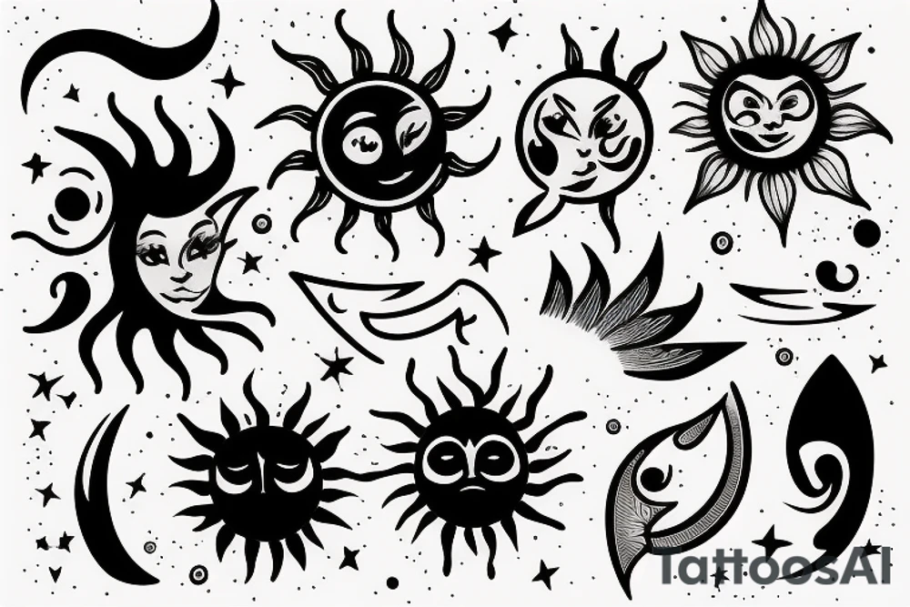 sun and moon tattoo idea