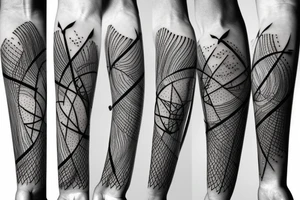 a clock and an arrow combined with nature tattoo idea