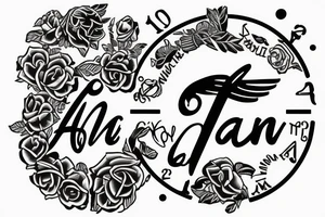 Name Liam with date of birth January 28, 2023 tattoo idea