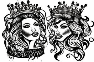 Lioness with a queens crown tattoo idea