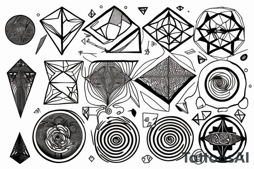 Ancient geometry freedom tattoo idea