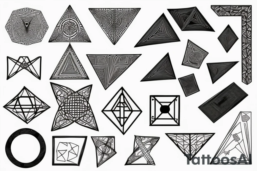 Ancient geometry freedom tattoo idea