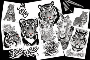 Tiger und woman tattoo idea