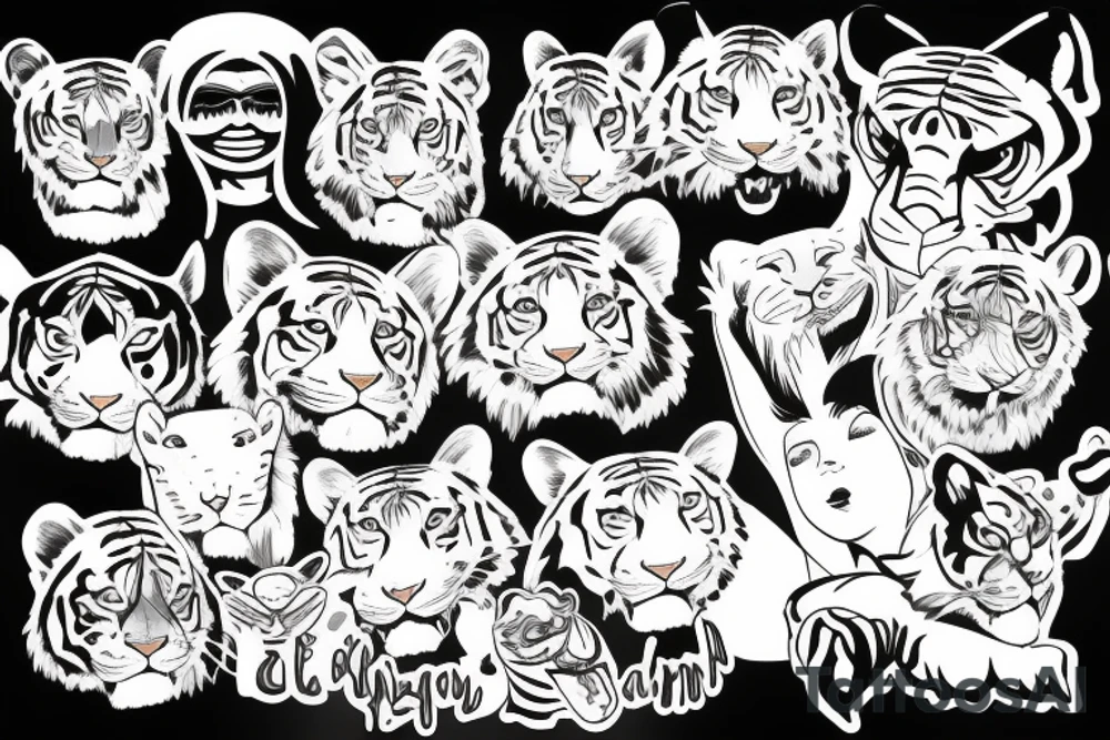 Tiger und woman tattoo idea