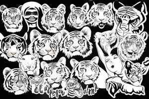Tiger und woman tattoo idea