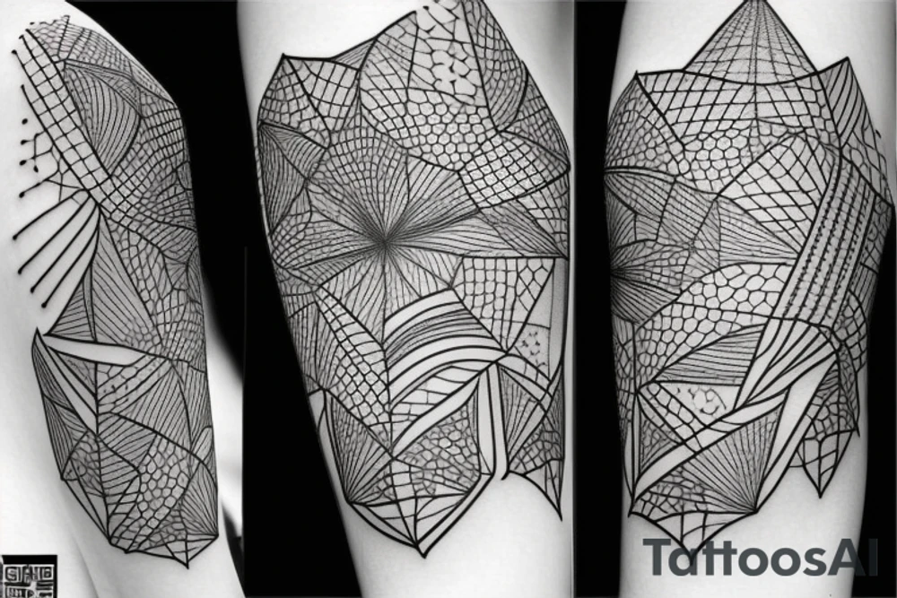 Fine line geometry tattoo idea