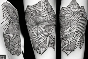 Fine line geometry tattoo idea