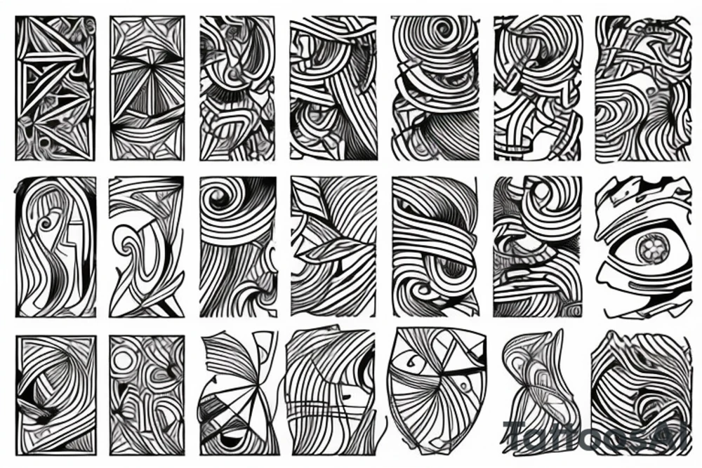 Fine line geometry tattoo idea