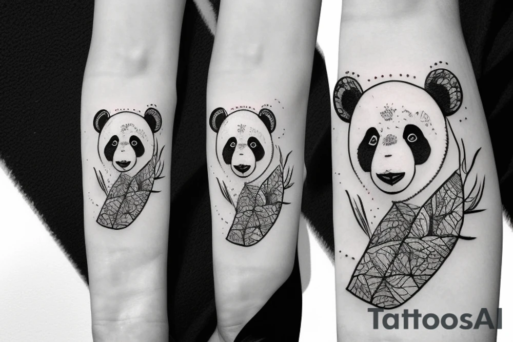 bear painting itself as panda tattoo idea