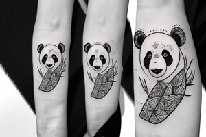 bear painting itself as panda tattoo idea