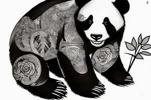 bear painting itself as panda tattoo idea