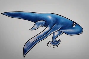 blue whale with shading tattoo idea
