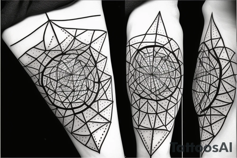 Geometry tree with a Fibonacci, an Eye of Providence and a skeleton tattoo idea