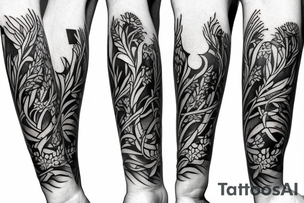 Flower goat kangaroo australia tattoo idea
