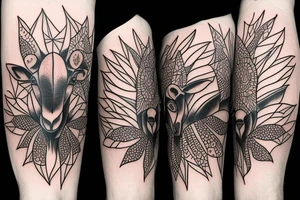 Flower goat kangaroo australia tattoo idea