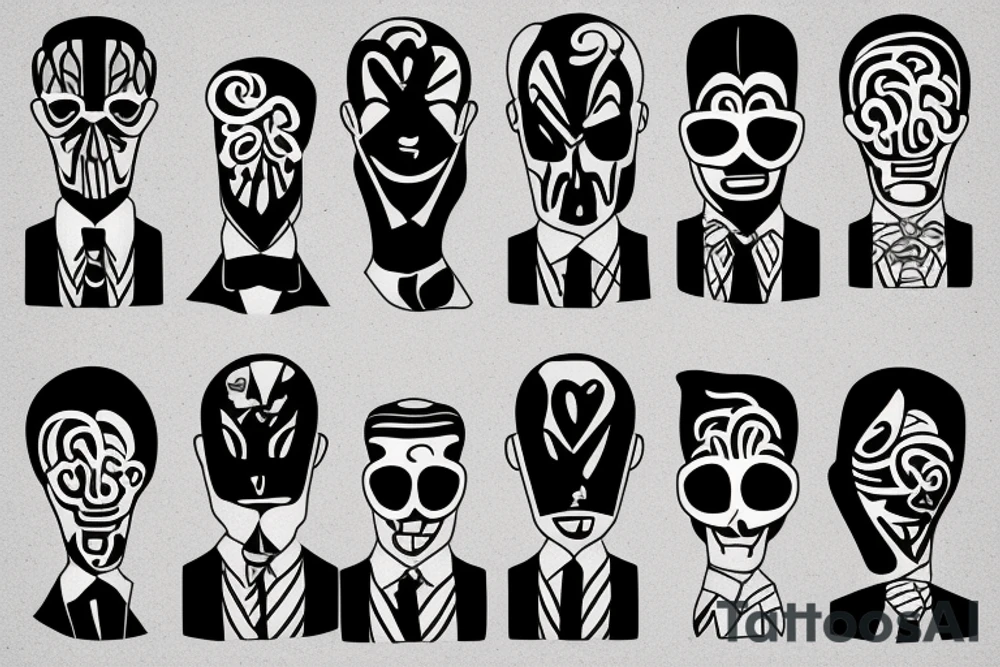 man in suit tattoo idea