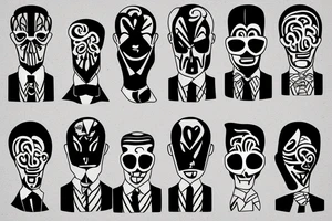 man in suit tattoo idea