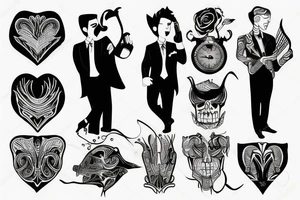 man in suit tattoo idea