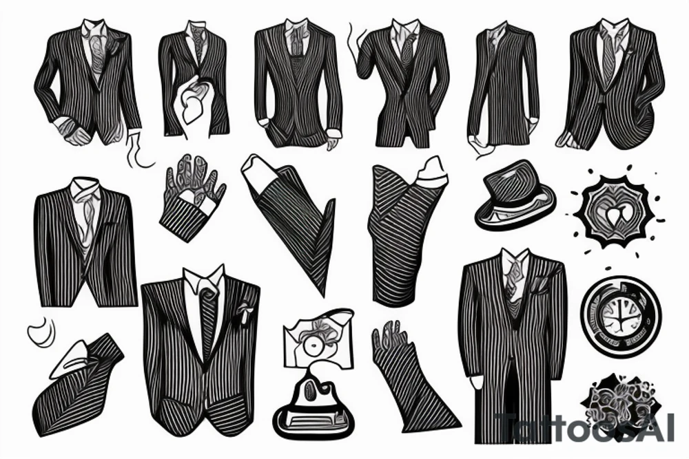 man in suit tattoo idea