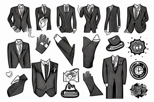 man in suit tattoo idea