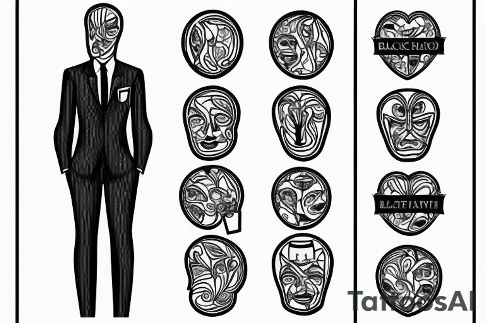 man in suit holding a martini glass tattoo idea