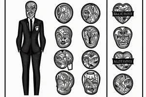 man in suit holding a martini glass tattoo idea