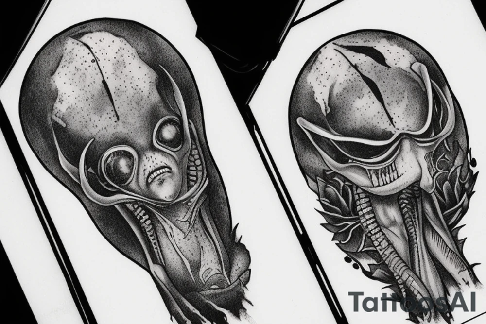 alien, friend, sad tattoo idea