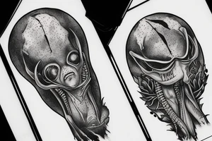 alien, friend, sad tattoo idea