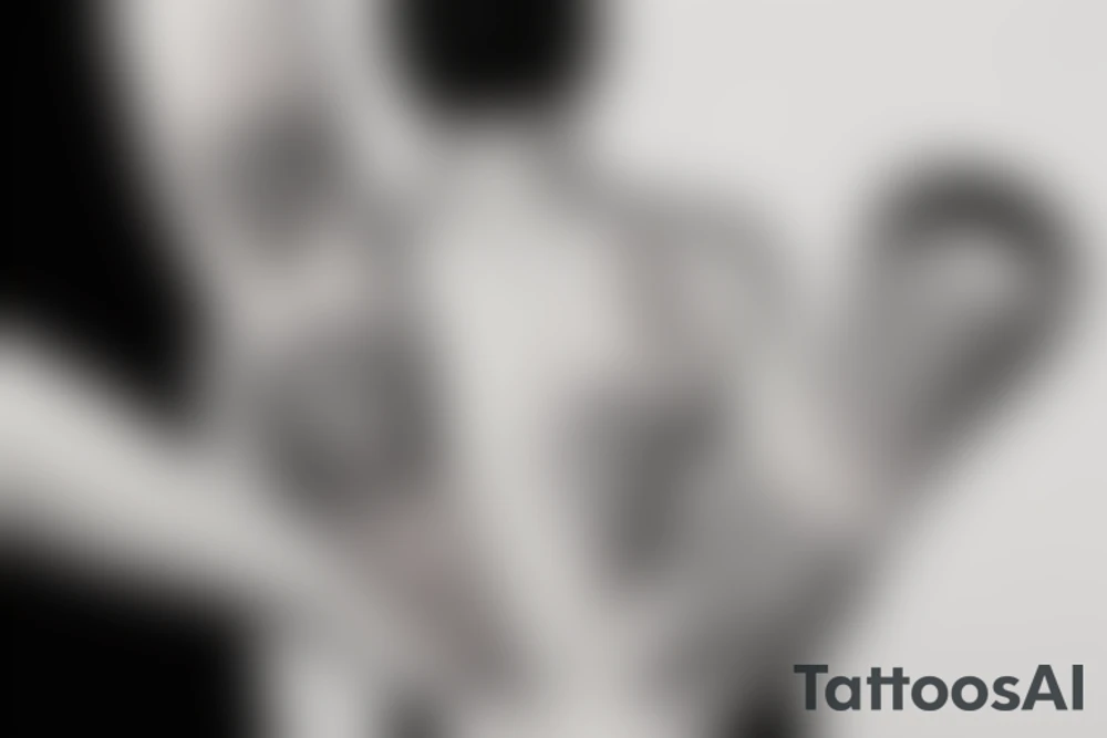 man in suit holding a martini glass tattoo idea