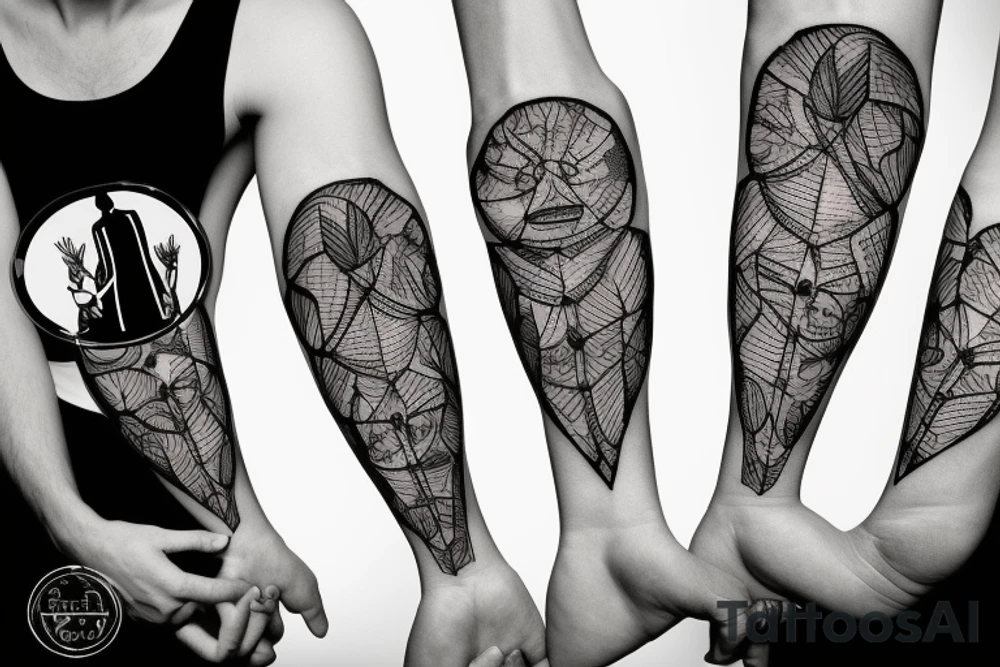 man in suit holding a martini glass tattoo idea