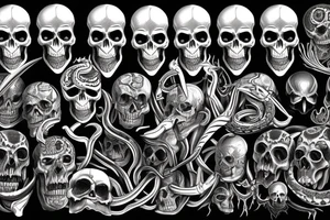 occult skull and snake tattoo idea
