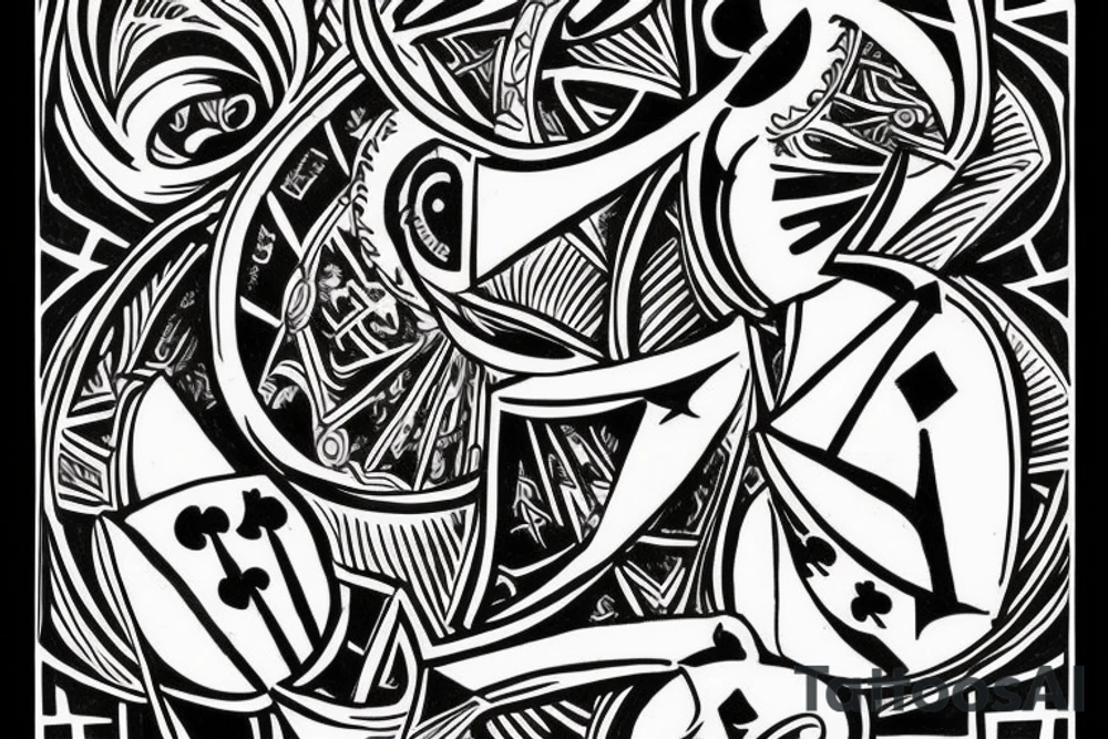 Playing cards or roman tattoo with some bad vibes tattoo idea