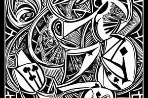 Playing cards or roman tattoo with some bad vibes tattoo idea
