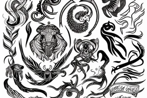 Aries Scorpio Leo horoscope tattoo design tattoo idea