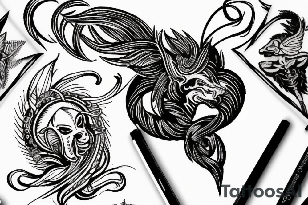 Aries Scorpio Leo horoscope tattoo design tattoo idea
