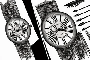 simple design based off the cartier crash watch tattoo idea