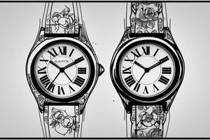 simple design based off the cartier crash watch tattoo idea